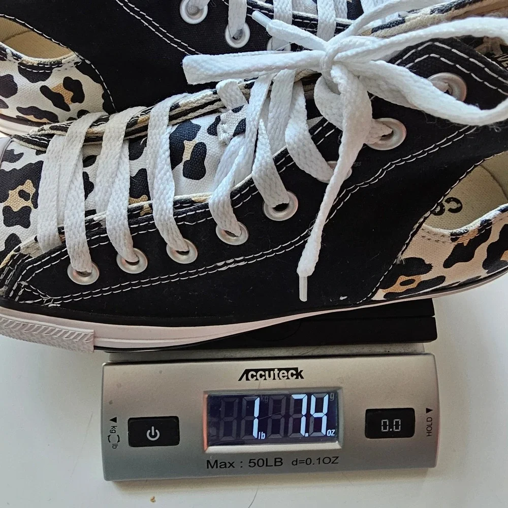Converse Chuck Taylor All Star High Top Sneakers Leopard Print 167234C 9 Black